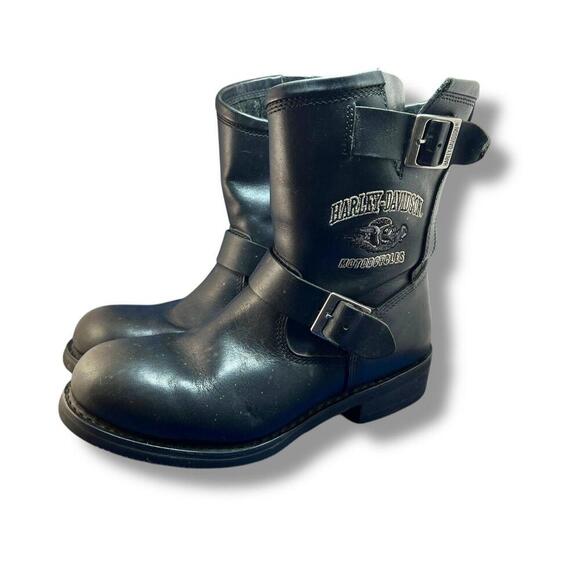 Harley Davidson Motorcycle 94047 Zip Up Leather Boots Men's Size 11 USA 44 EUR - Picture 1 of 9